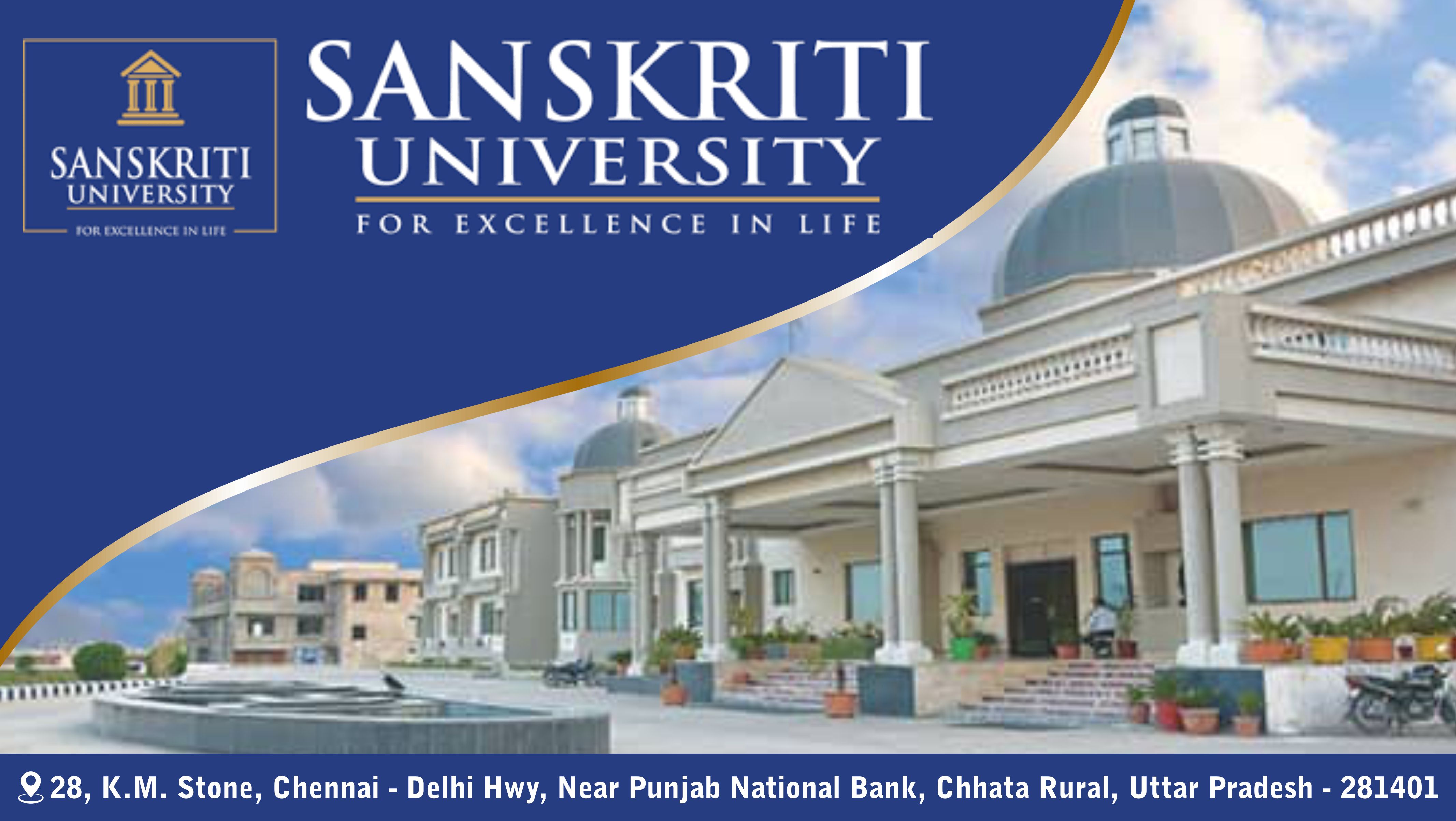 Out Side View of Sanskriti University Mathura